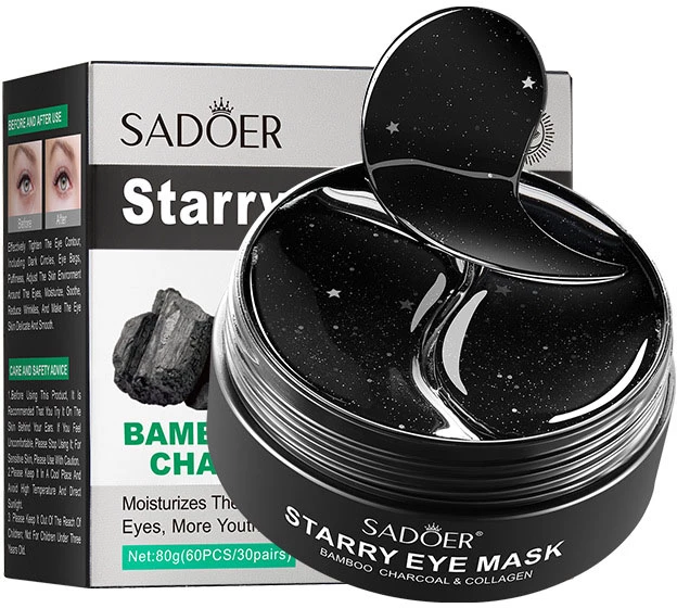 Гідрогелеві патчі для очей Sadoer Bamboo Charcoal Starry Sky Eye Mask з бамбуковим вугіллям 60 шт (NO.SD93981)
