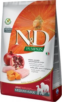 Корм сухий для собак середніх та великих порід Farmina N&D Grain Free з гарбузом, куркою і гранатом, 12 кг (156356)