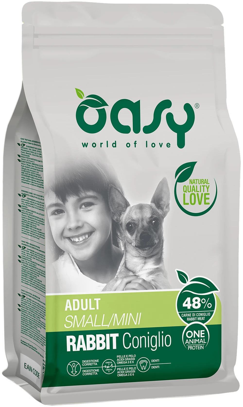 Сухий корм Oasy OAP Adult Mini з кроликом для дорослих собак малих порід, 2.5 кг (3017348575)