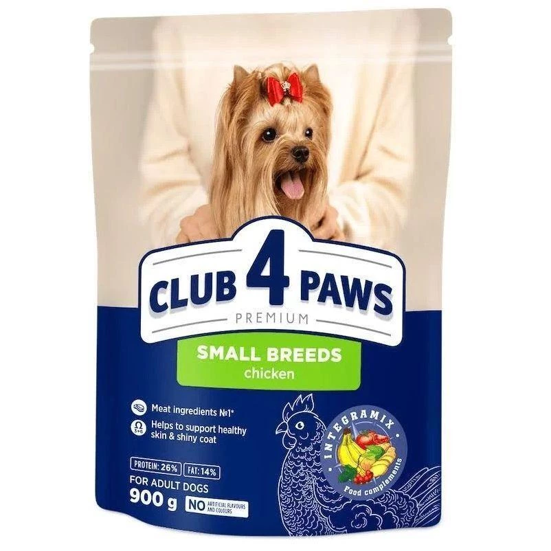 Корм сухий для собак Club 4 Paws Преміум для малих порід з куркою 900 г (4820269141032)