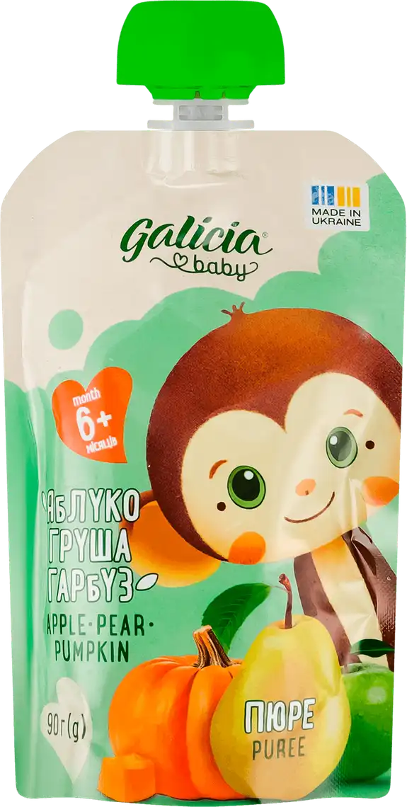 Пюре Galicia яблучно-грушево-гарбузове 90 г