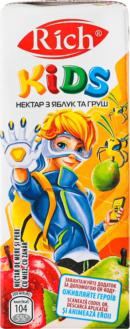 Нектар Rich яблучно-грушевий з м'якоттю 200 мл