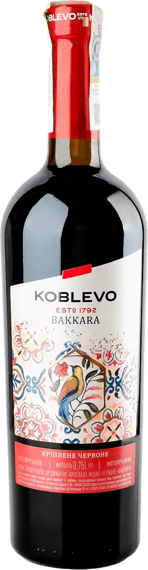 Вино Koblevo Bakkara червоне десертне кріплене 0.75 л