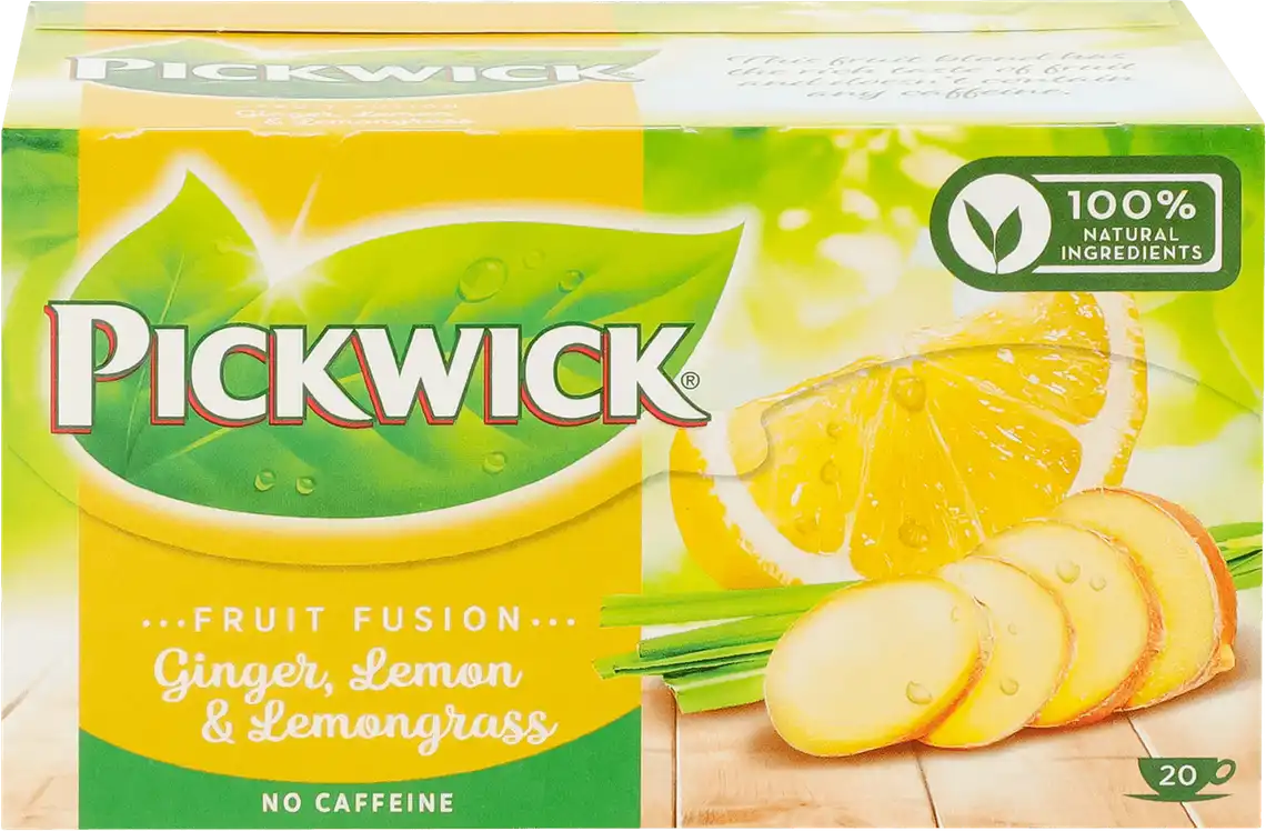 Чай фруктовий Pickwick Fruit Fusion Ginger, Lemon&Lemon grass 20 х 2 г