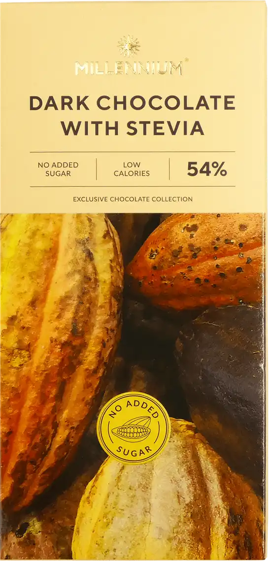 Шоколад чорний Millennium 54% зі стевією 100 г