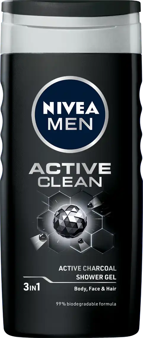 Гель для душу NIVEA Men Активне очищення 3в1 для тіла, обличчя та волосся 250 мл