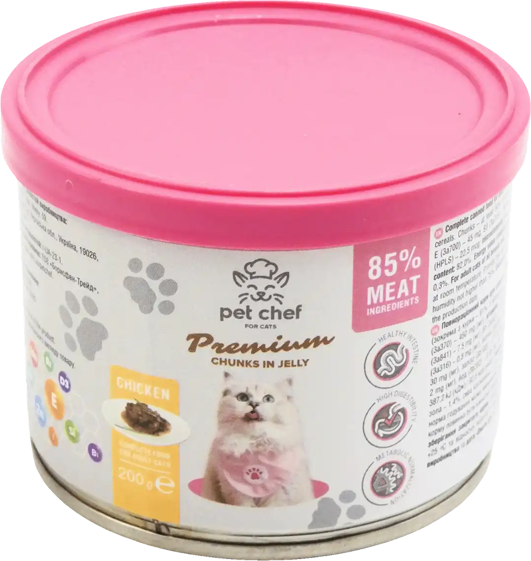 Корм для котів Pet Chef з куркою вологий 200 г