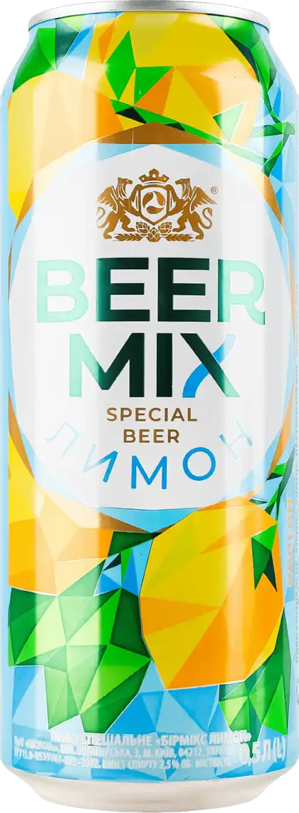 Пиво Оболонь Beermix Лимон 2.5% 0.5 л
