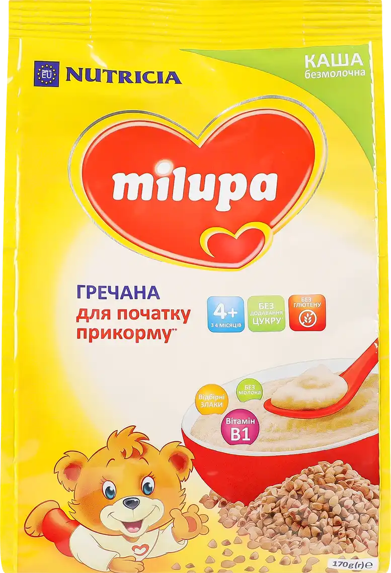 Дитяча каша Milupa безмолочна Гречана від 4-х місяців, 170 г