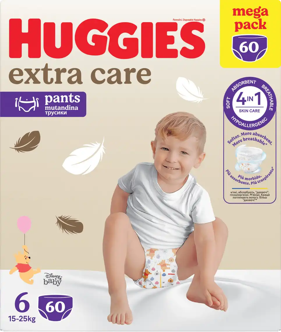Підгузники-трусики Huggies Extra Care DP Size 6 Mega Box 60 шт