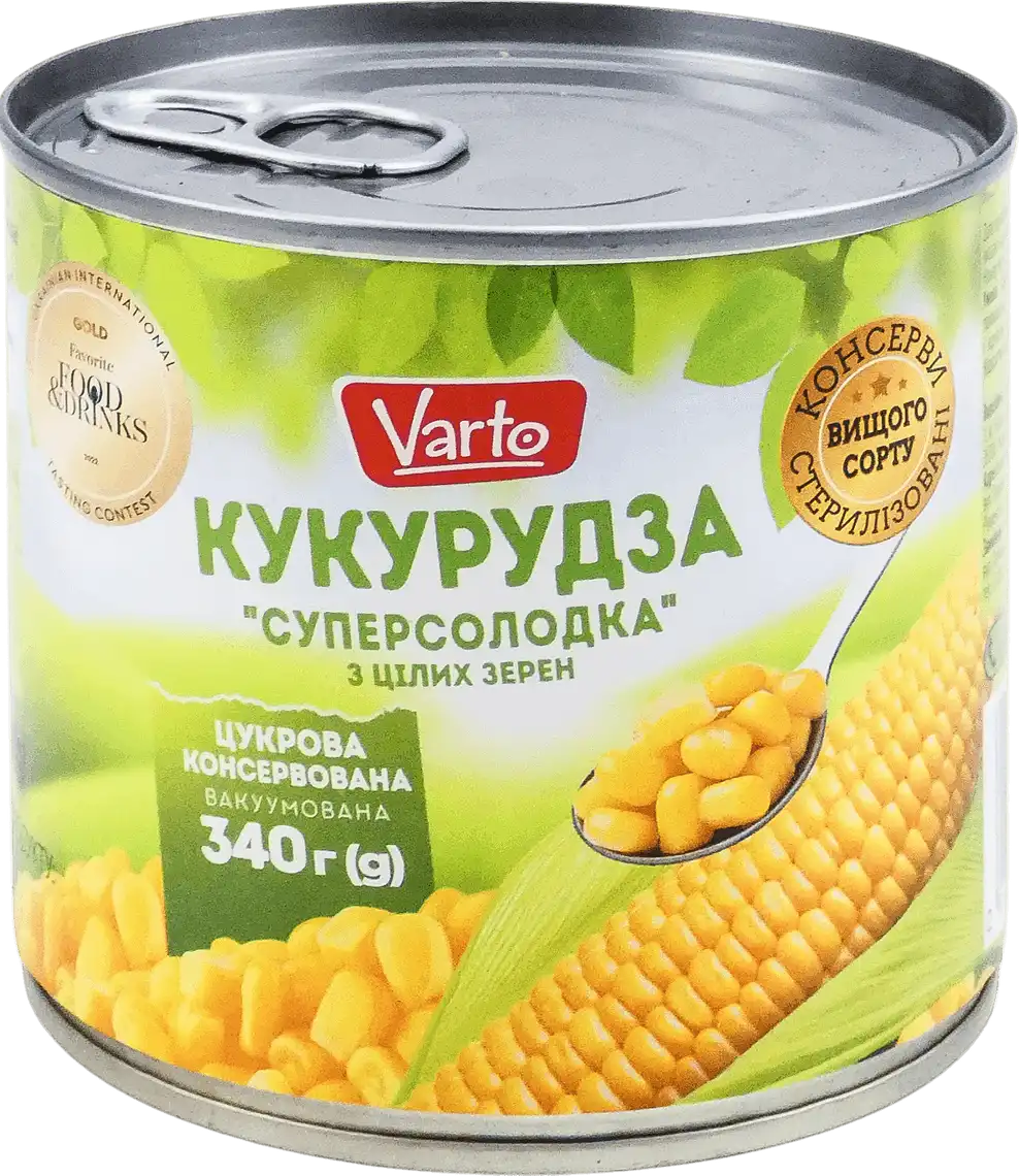 Кукурудза Varto цукрова консервована 340 г