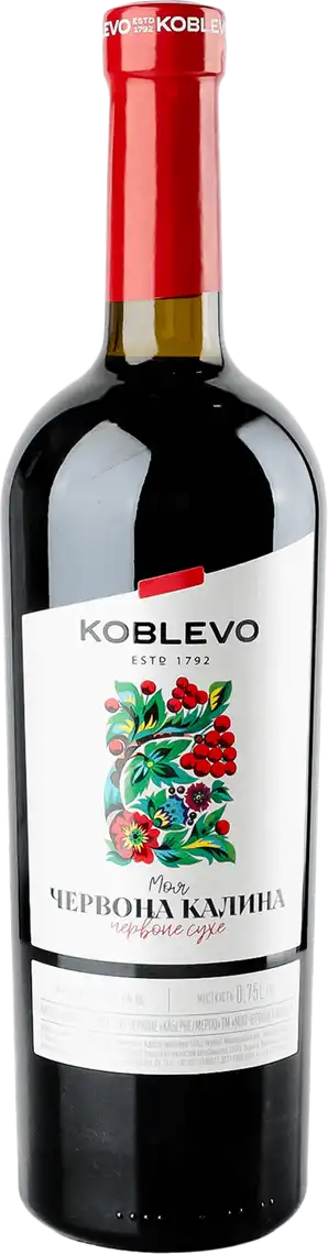 Вино Koblevo Моя червона калина червоне сухе 0,75 л