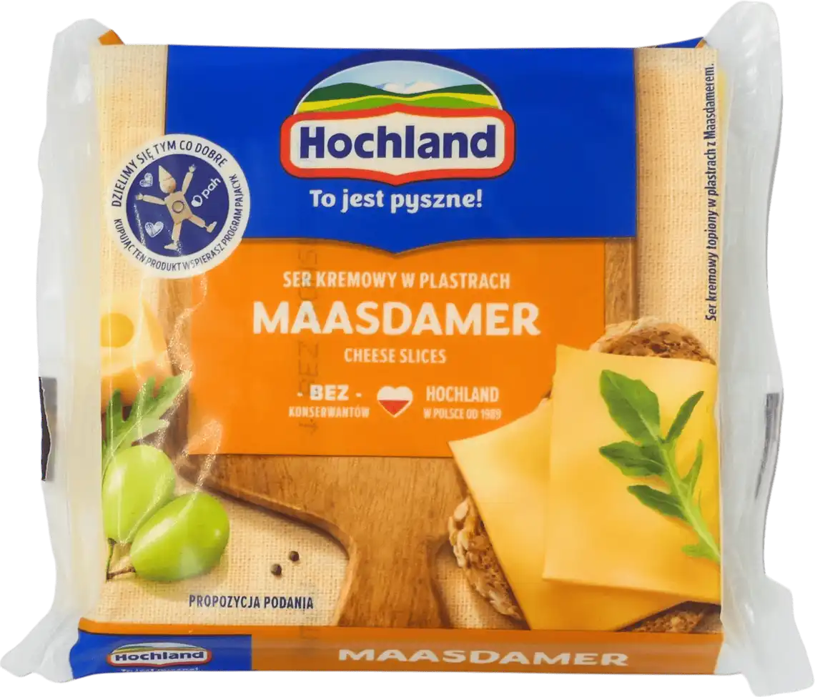 Сир Hochland Maasdamer плавлений порційний 40% 130 г