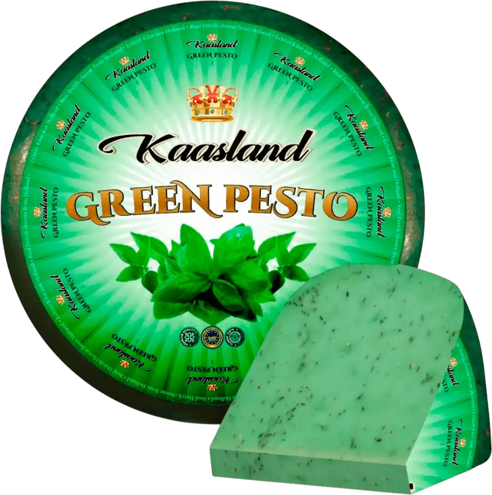 Сир Kaasland Green Pesto Гауда Голландський 50% ваговий