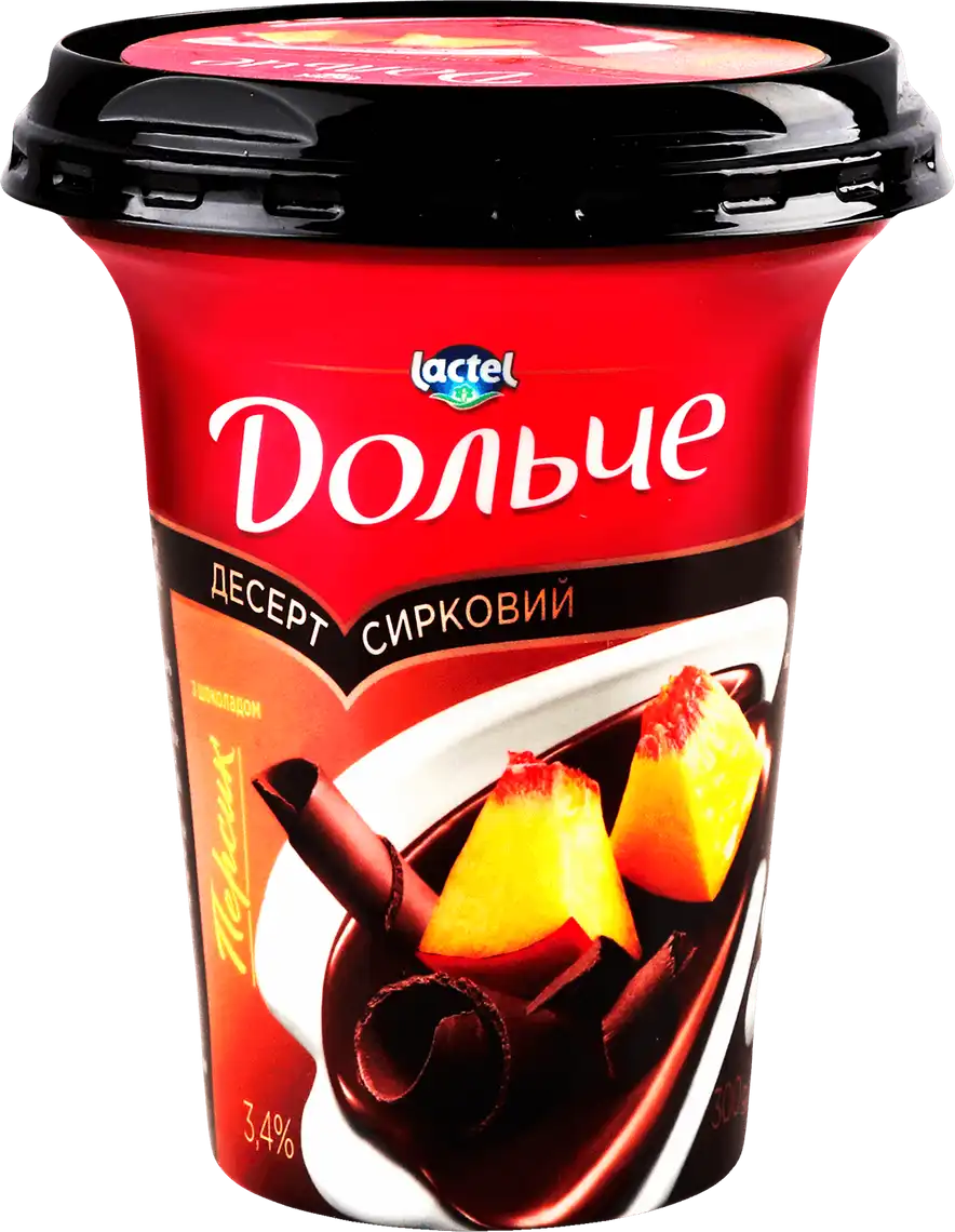 Десерт Дольче сирковий з наповнювачами персик та шоколад 3,4% 300 г