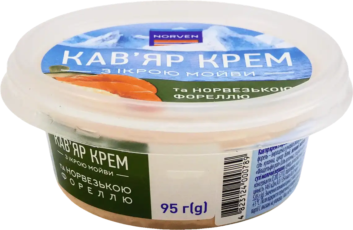 Крем кав'яр Norven з ікрою мойви та норвежской фореллю 95 г