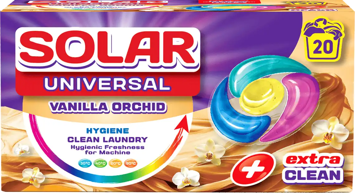 Капсули для прання Solar Vanilla Orchid універсальні 20 шт