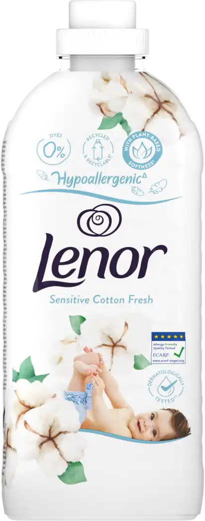 Кондиціонер для білизни Lenor Sensitive Cotton Fresh гіпоалергенний для чутливої шкіри 1200 мл
