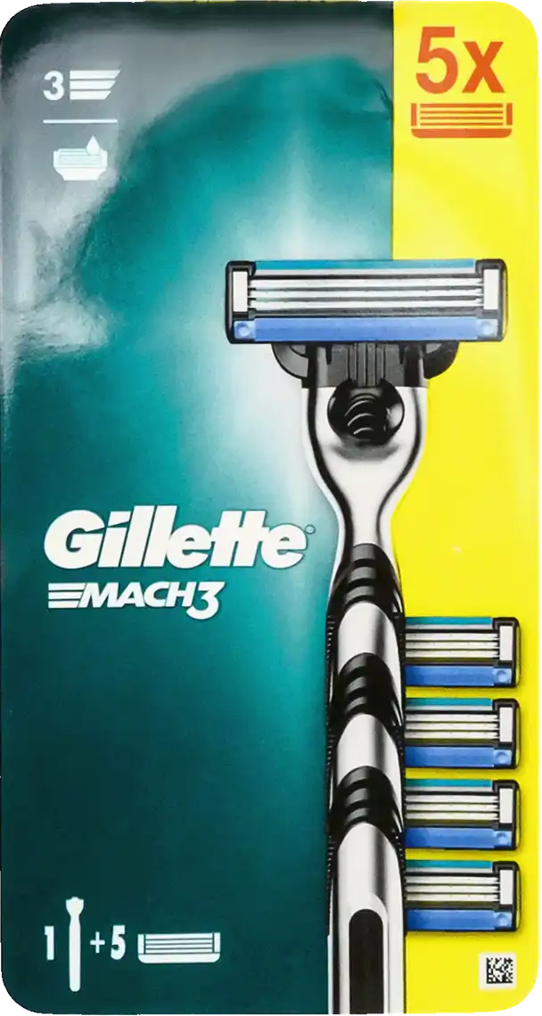 Станок чоловічий Gillette Mach 3 з 5 картриджами 1шт