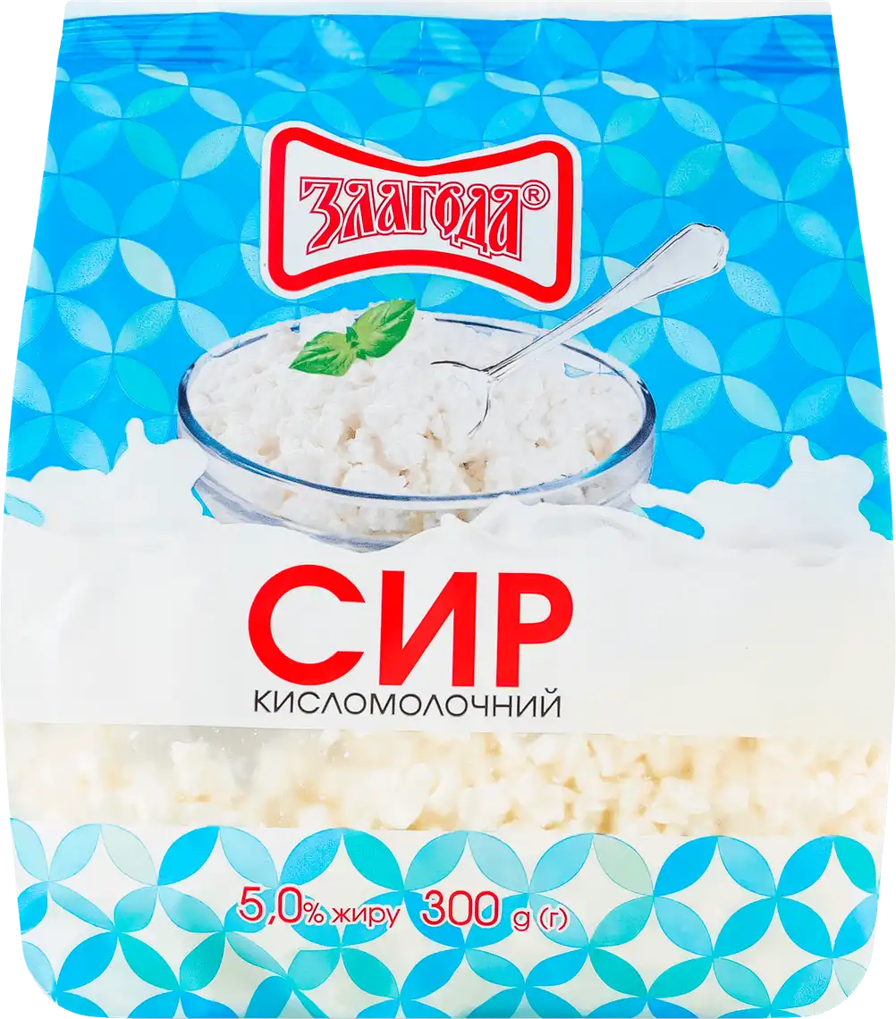 Сир Злагода кисломолочний 5% 300 г