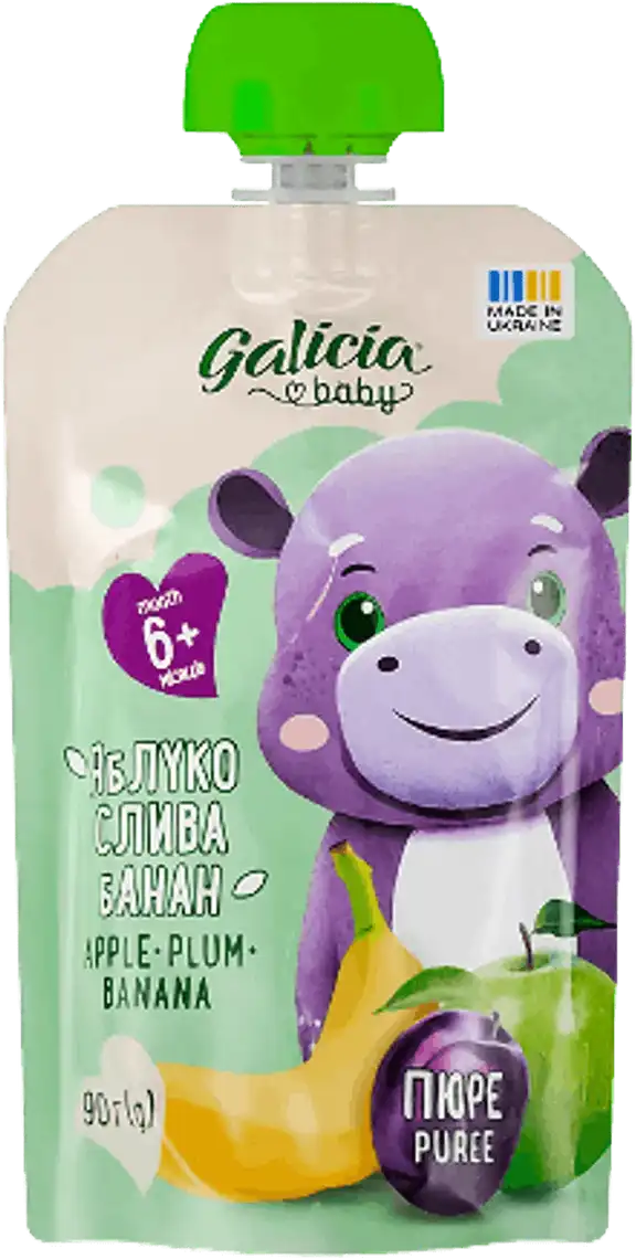 Пюре Galicia яблучно-сливово-бананове 90 г