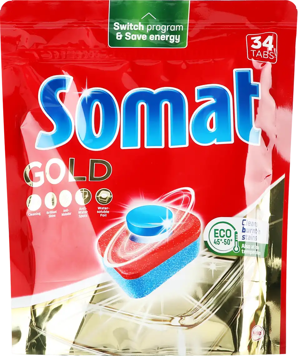 Таблетки для посудомийних машин Somat Gold для миття посуду 34 шт
