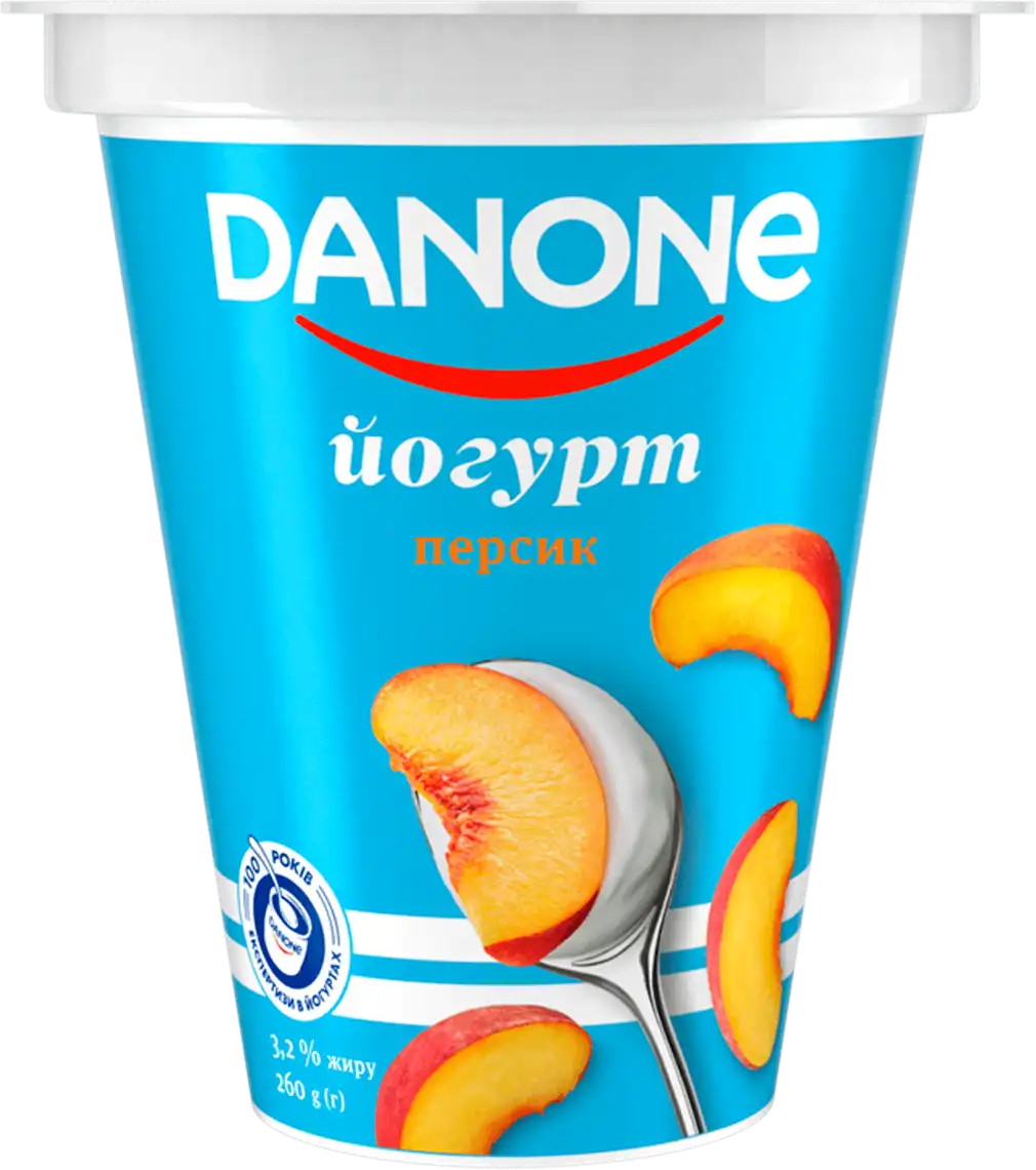 Йогурт Danone персик 3.2% 260 г