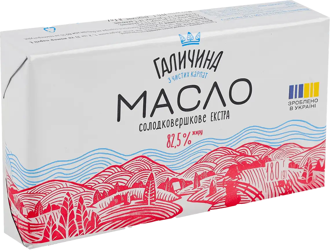 Масло Галичина Селянське солодковершкове екстра 82.5% 180 г