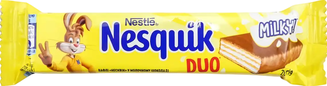 Вафлі Nesquik DUO у молочному шоколаді 26 г