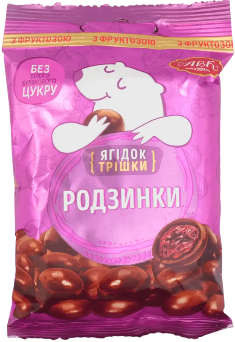 Драже АВК Родзинки у шоколаді без цукру з фруктозою 75 г