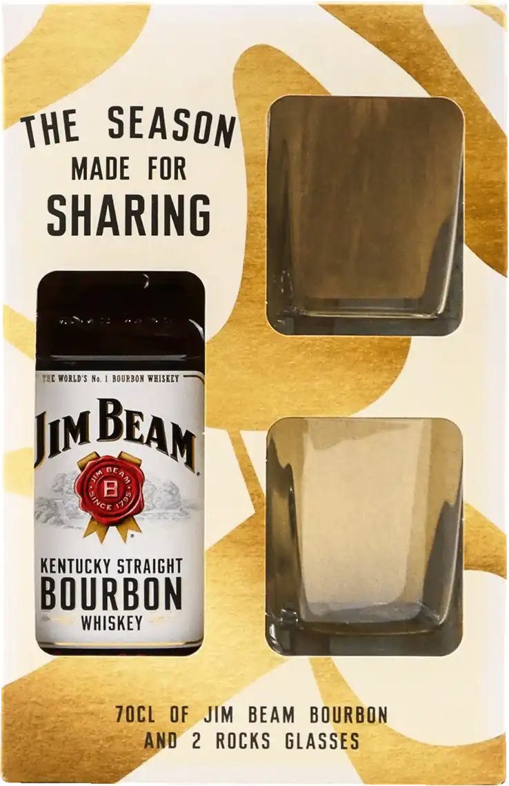 Набір бурбон Jim Beam 40% 0,7 л та 2 склянки