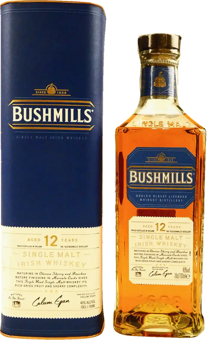 Віскі Bushmills 12 років витримки 40% в подарунковій упаковці 0,7 л