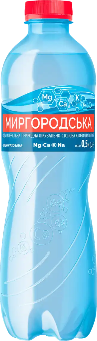 Вода мінеральна Миргородська сильногазована 0,5 л