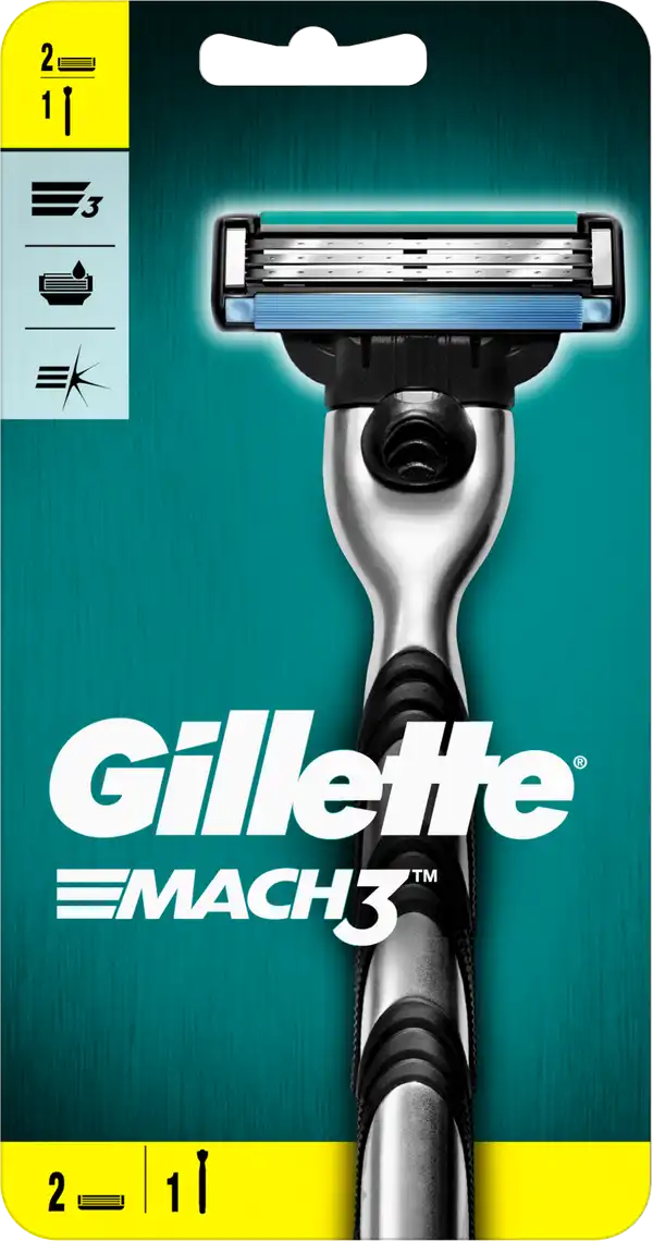 Станок для гоління чоловічий Gillette Mach3 з 2 змінними картриджами