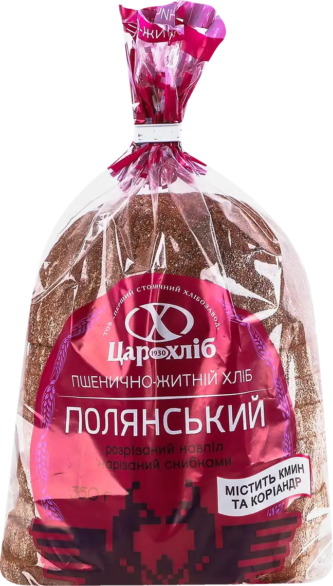Хліб Цар Хліб Полянський житньо-пшеничний нарізний 350 г