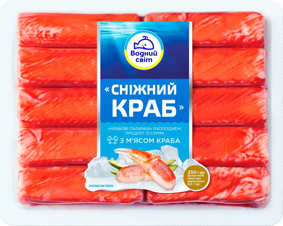 Крабові палички Водний світ Сніжний Краб охолоджені 250 г