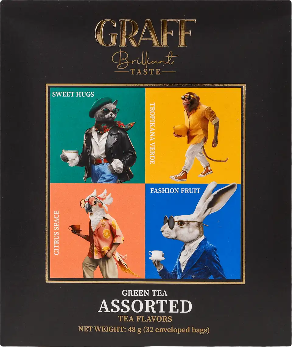 Чай зелений Graff Асорті саше 32х48 г
