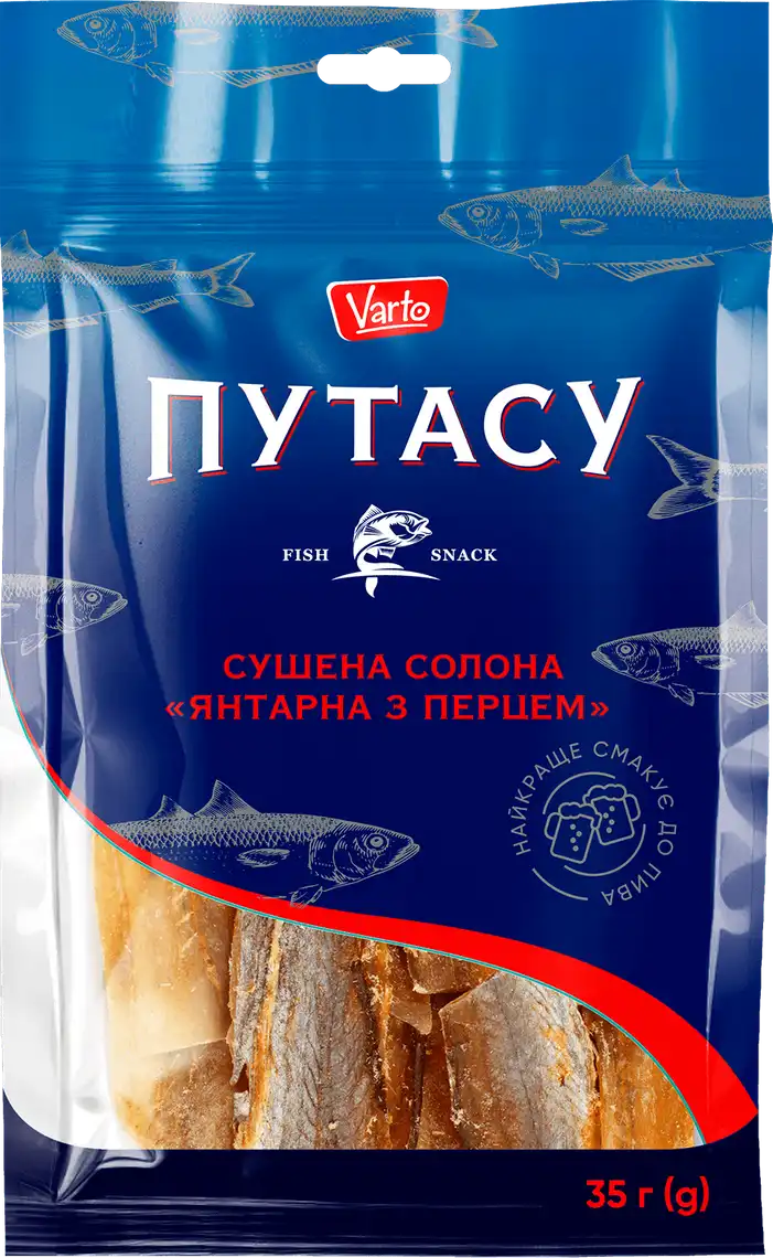 Путасу Varto Янтарна з перцем сушена солона 35 г
