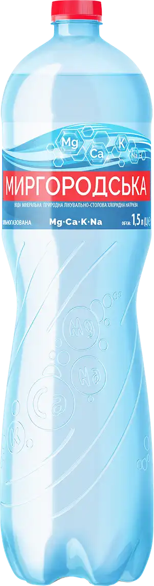 Вода мінеральна Миргородська сильногазована 1.5 л