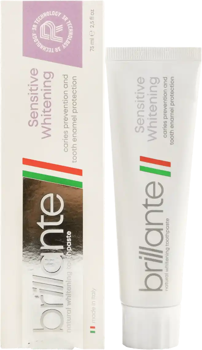 Зубна паста Brillante Sensitive Whitening профілактика карієсу 75 мл