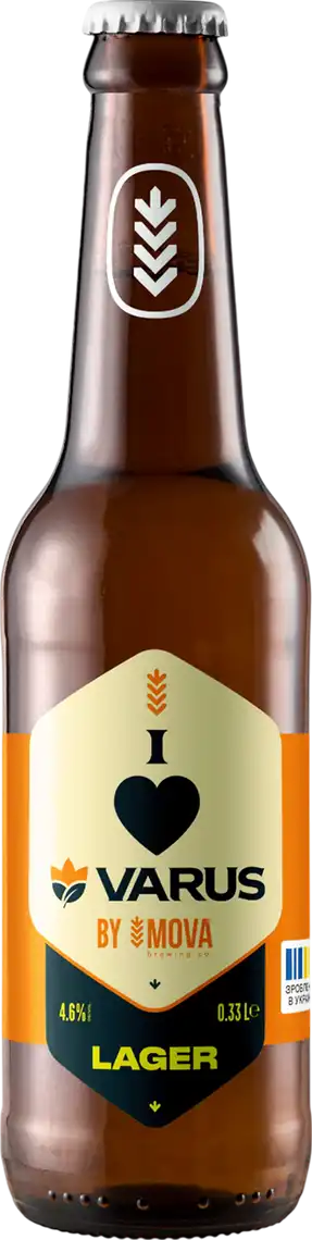 Пиво Mova Lager I Love Varus світле 0.33 л