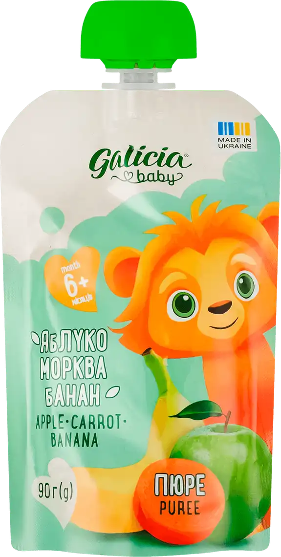 Пюре Galicia яблучно-морквяно-бананове 90 г