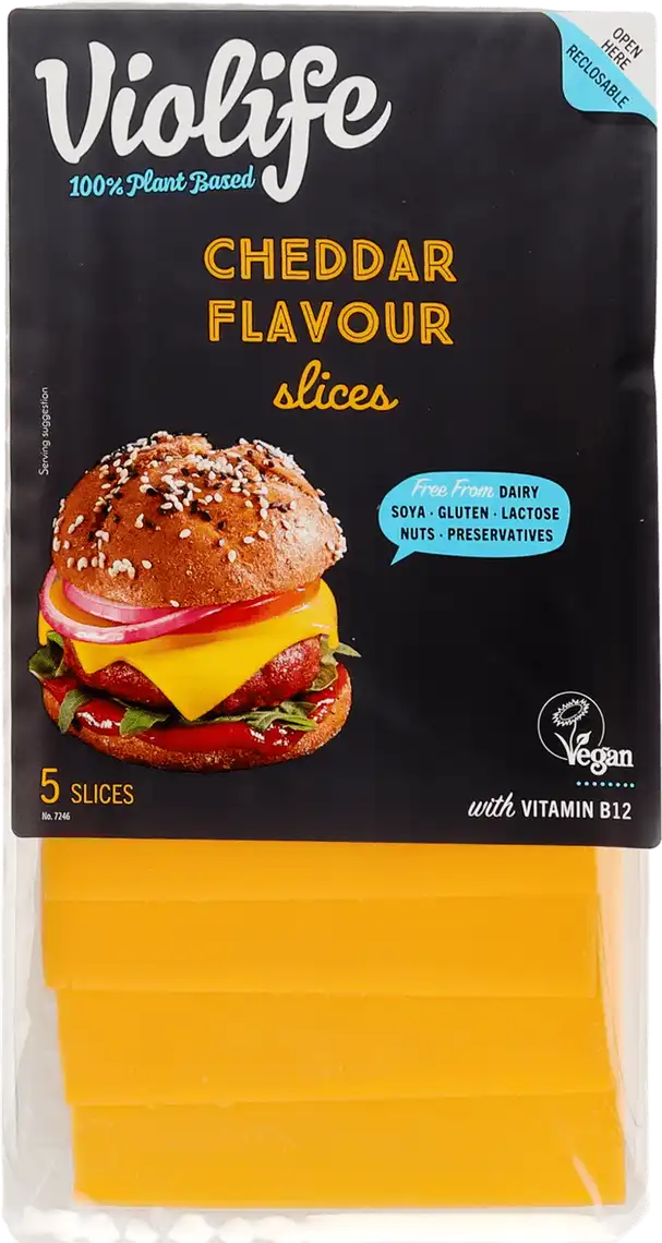 Сир рослинний Violife Cheddar Vegan слайсами 100 г