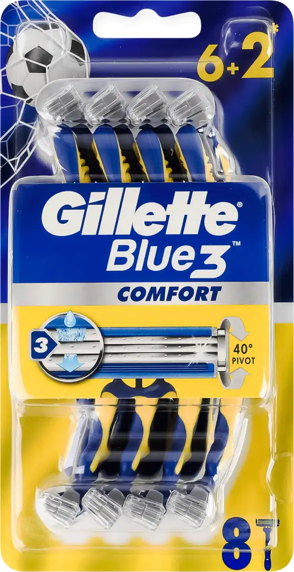 Одноразові станки для гоління Gillette Blue 3 Comfort чоловічі 8 шт