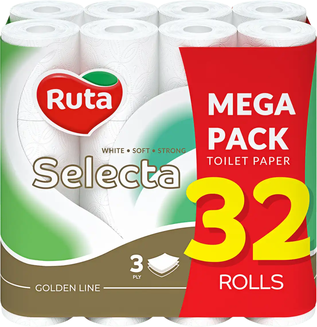 Туалетний папір Ruta Selecta 3-шаровий 32 шт