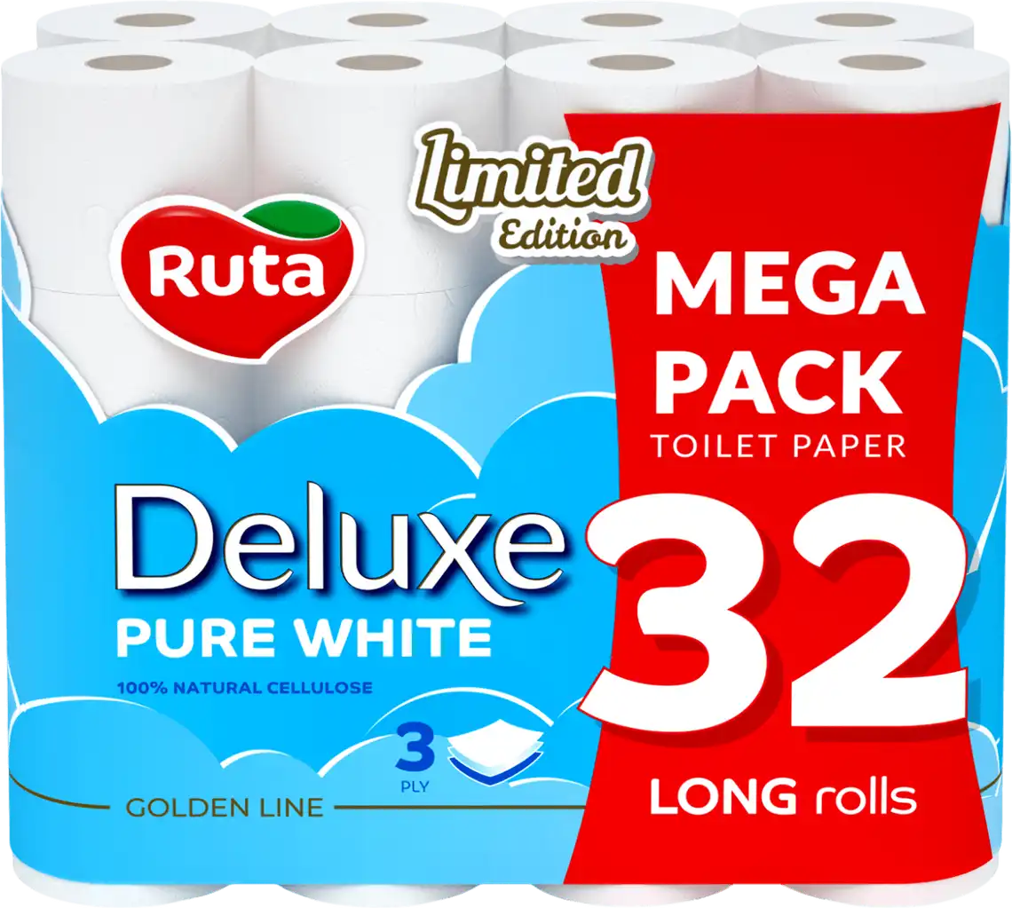 Туалетний папір Ruta Pure White Deluxe 3-шаровий 32 шт