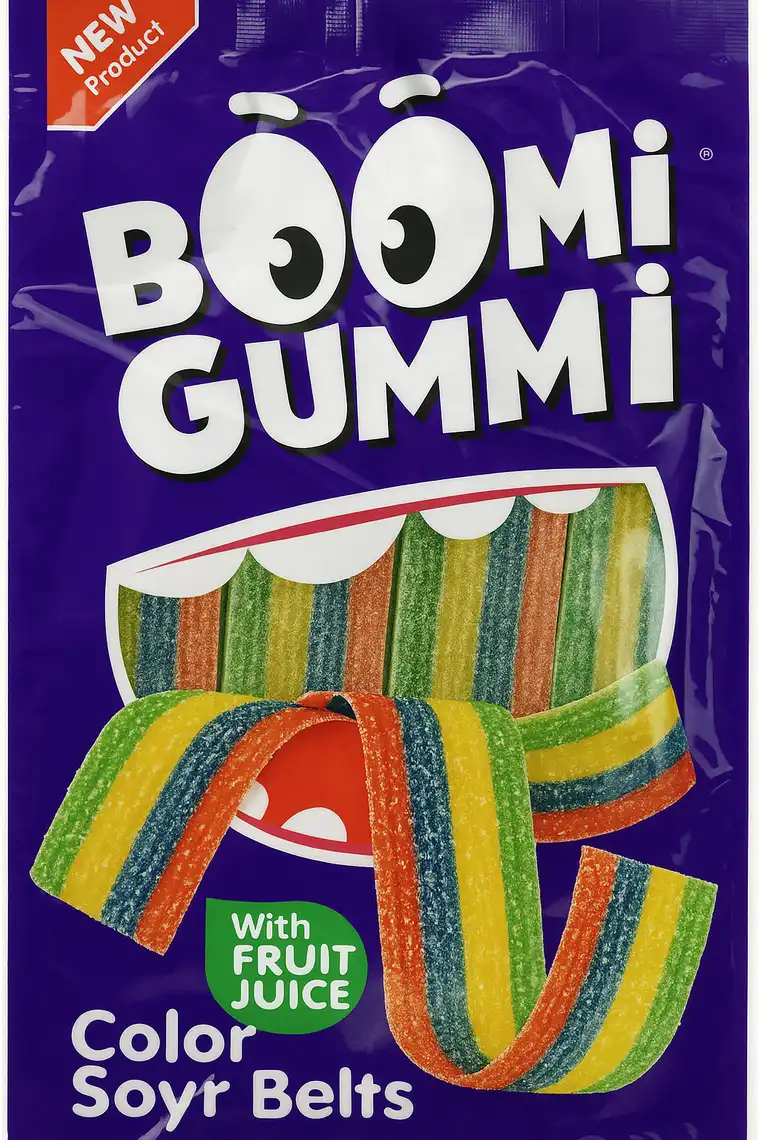 Цукерки Boomi Gummi Sour Belts желейні 70 г