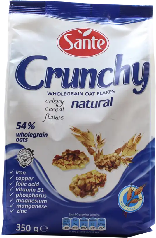 Пластівці вівсяні Sante Crunchy класичні 350 г
