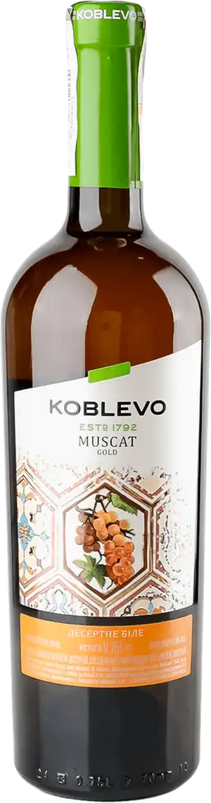 Вино Koblevo Muscat Gold біле десертне 0.75 л