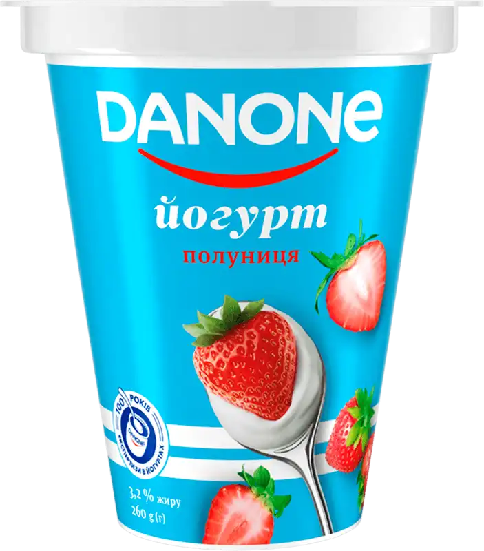 Йогурт Danone полуниця 3.2% 260 г
